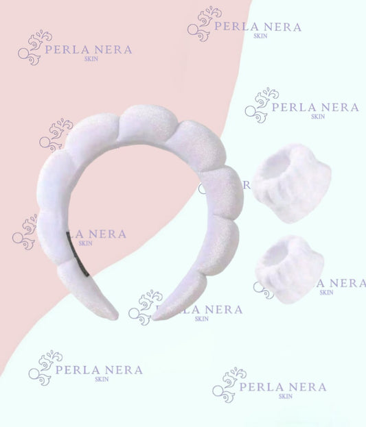 Cerchietto Skincare Cloud con Polsini