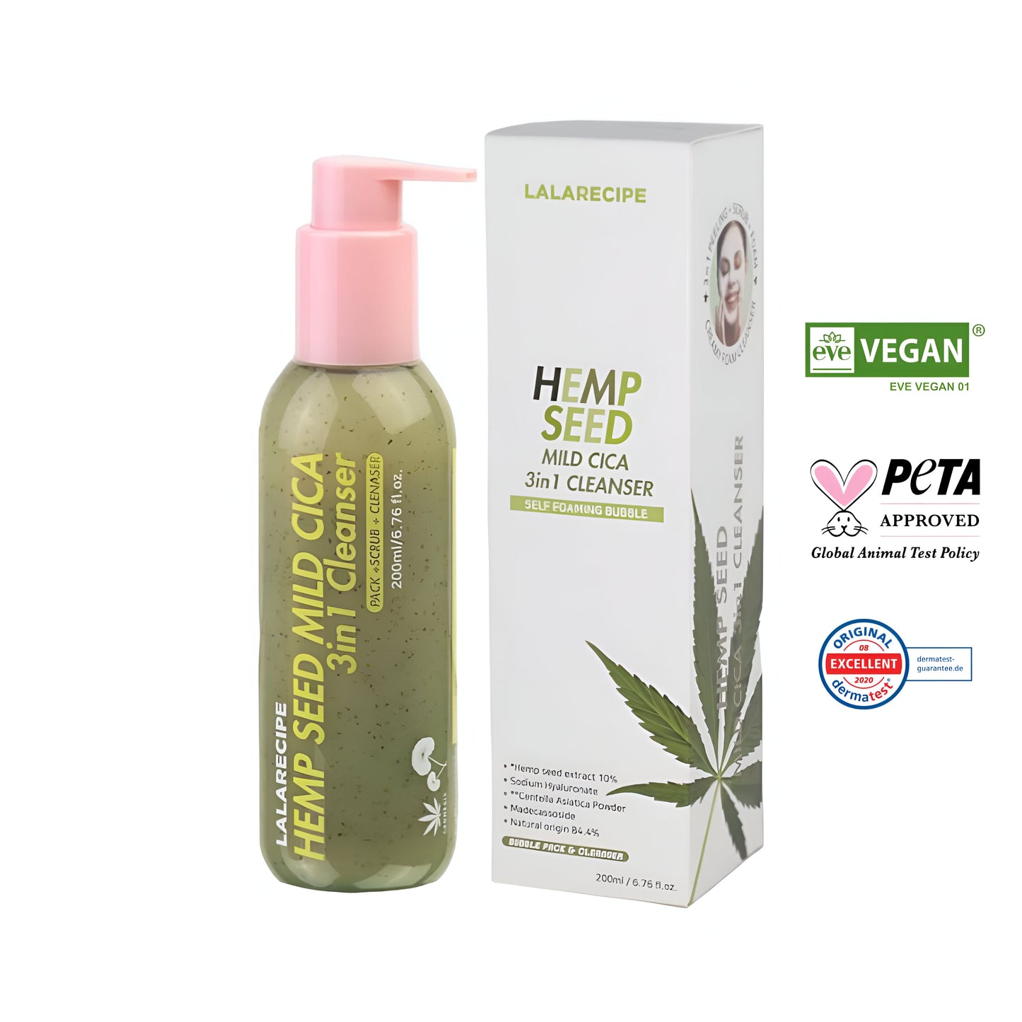 LalaRecipe Hemp Seed Self Foaming 3in1 Cleanser
